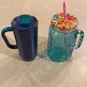 The pioneer woman coffee cup and glass tumbler